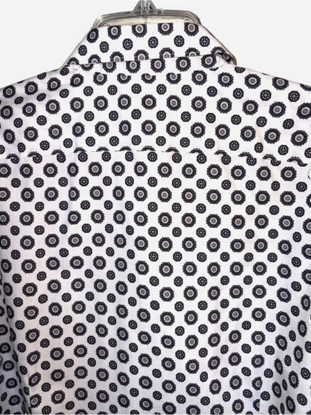 Lands’ End No Iron Button Front Shirt Women’s 18 Black White Geometric - Picture 8 of 14